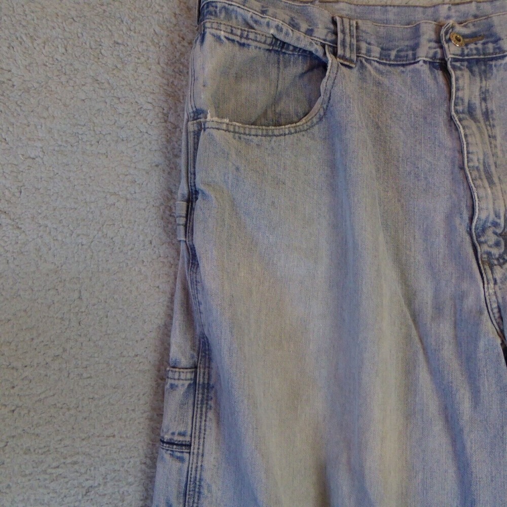 Vintage Wrangler Jeans Mens 38x31 Blue Carpenter Light Wash Straight Leg Painter - Picture 5 of 12